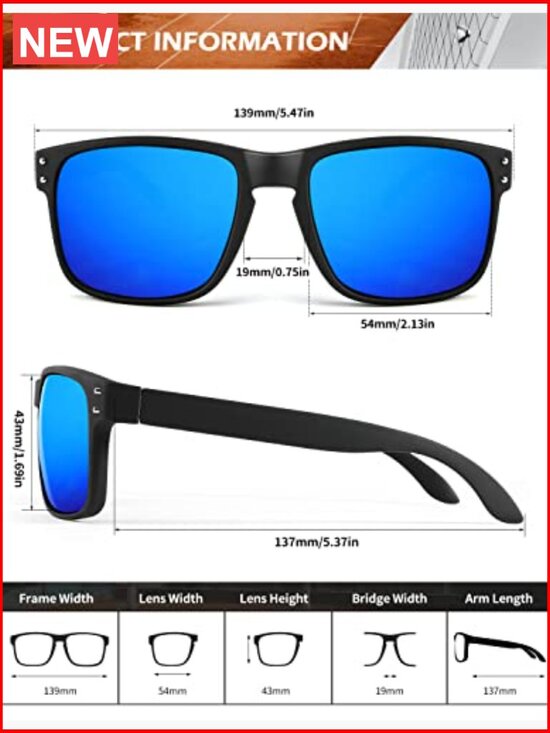 Unisex Polarized Sunglasses with UV Protection for Fishing Driving Running main image 6